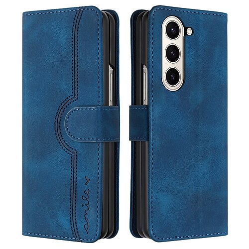 

telefone Capinha Para Samsung Galaxy Z Fold 5 Z Fold 4 Z Fold 3 Capa para Cartão Wallet Com Relevo com pulseira Pata de Apoio Retro Palavra / Frase Estampa Geométrica TPU Couro PU