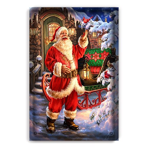 

Arte de pared de metal navideño, decoración de pared de metal, placa, adornos de dormitorio para el hogar, boda, regalos de Navidad para interiores y exteriores
