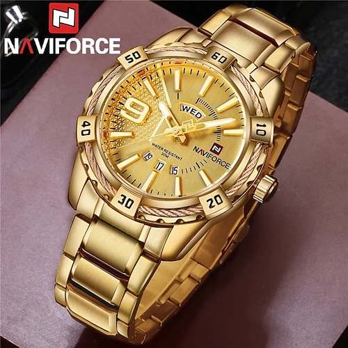 

Naviforce haut marque hommes montres mode luxe en acier inoxydable militaire montre à quartz hommes décontracté étanche sport horloge relogio