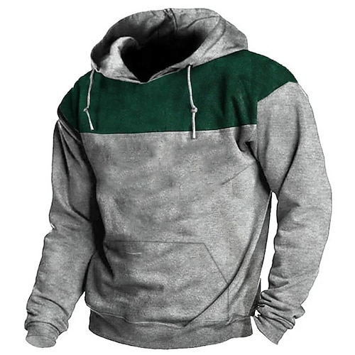 

Hombre Sudadera Gris Con Capucha Bloque de color Retazos Deporte Diario Festivos Ropa de calle Fresco Casual Primavera Otoño Ropa Sudaderas con capucha Sudaderas