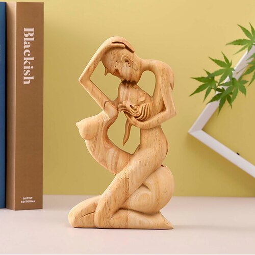 

Liebesstatue, Valentinstag-Skulptur, Holzdekoration, liebevolles Paar, Kunstornamente