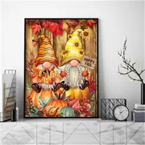 

Christmas Wall Art Canvas Christmas Pumpkin Gnome Prints and Posters Pictures Decorative Fabric Painting For Living Room Pictures No Frame