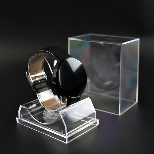 

Transparente Uhrenaufbewahrung, Kunststoff-Uhrendisplay-Aufbewahrungshalter, transparente Smartwatch-Displaybox, 3,46 Zoll 2,91 Zoll