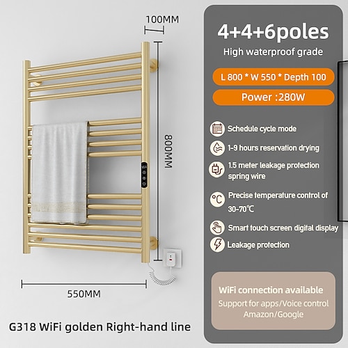 

radiateur sèche-serviettes électrique, mural Sèche-serviettes chauffant autoportant, porte-serviettes chauffant pour salle de bain