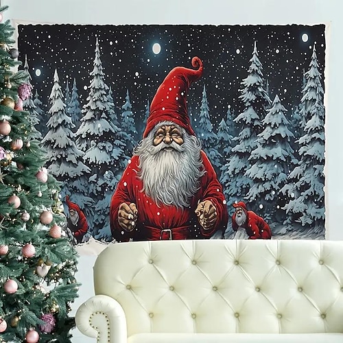 

Navidad Papá Noel colgante tapiz arte de la pared gran tapiz mural decoración fotografía telón de fondo manta cortina hogar dormitorio sala de estar decoración