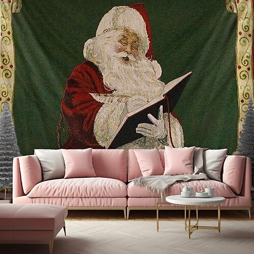 

Navidad Papá Noel colgante tapiz arte de la pared gran tapiz mural decoración fotografía telón de fondo manta cortina hogar dormitorio sala de estar decoración