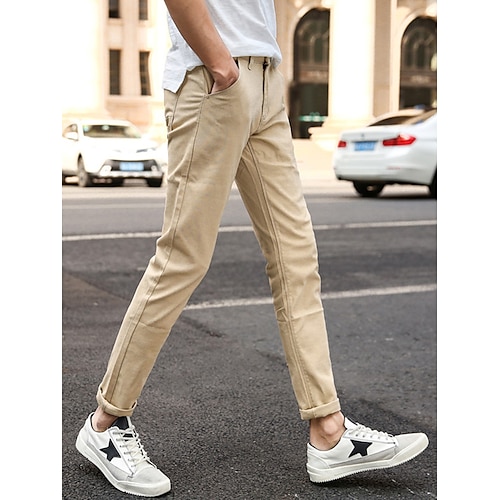 

Hombre Pantalones Chinos pantalones chinos Bolsillo Plano Comodidad Transpirable Exterior Diario Noche Mezcla de Algodón Moda Casual Negro Rojo