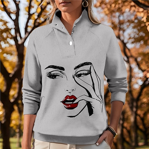 

Damen Golf-Hoodie Golfpullover Golf-Sweatshirt warm Atmungsaktiv Feuchtigkeitsableitung Langarm Golf-Oberbekleidung Shirt Regular Fit Taste Seitentaschen Bedruckt Frühling Herbst Tennis Golfspiel