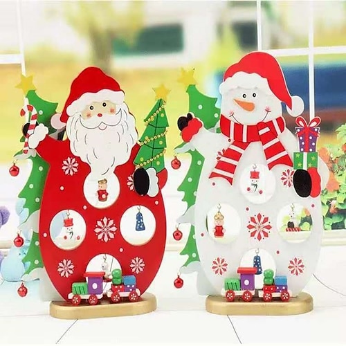 

Decoraciones navideñas de madera, árbol de Navidad, decoraciones para personas mayores, decoraciones creativas de mesa, regalos artesanales