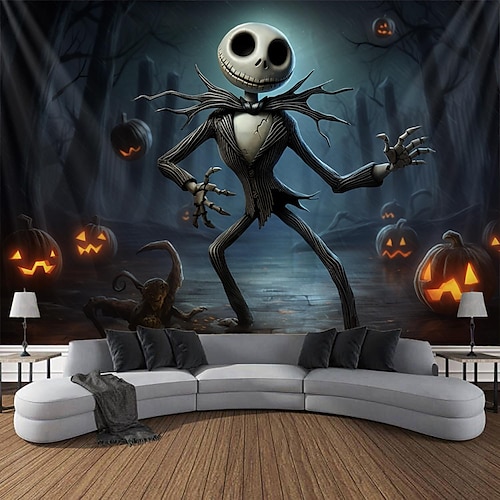 

Halloween-Kürbis-Hängeteppich, Wandkunst, großer Wandteppich, Wanddekoration, Fotohintergrund, Decke, Vorhang, Zuhause, Schlafzimmer, Wohnzimmer, Dekoration, Halloween-Dekorationen