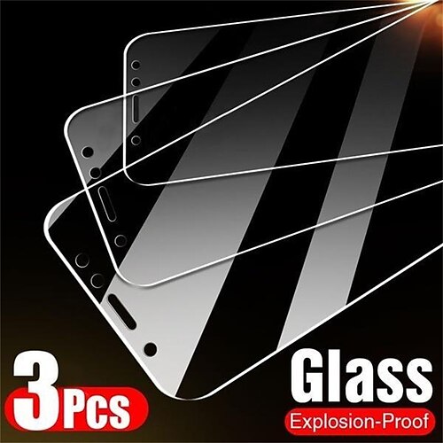 

3 piezas Protector de Pantalla Para Apple iPhone 15 Pro Max Plus 14 13 12 11 X XR XS 8 7 Vidrio Templado Dureza 9H Anti Burbujas Anti-Huellas Alta definición (HD) Ultradelgado