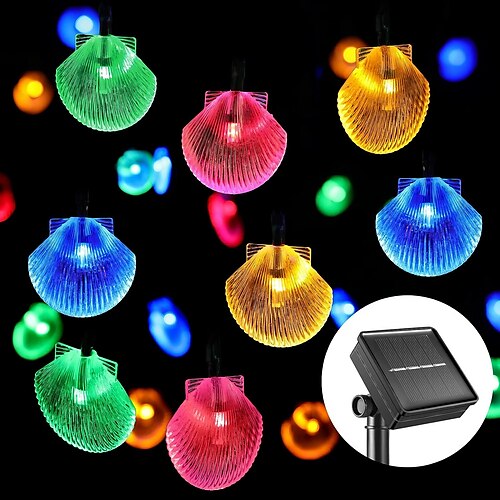 

Solar Shell Star Fairy String Lights 5M/6.5M Outdoor Waterproof Garland Light 5m 20LEDs 6.5m 30LEDs Christmas Wedding Party Holiday Garden Balcony Outdoor Patio Decoration