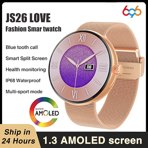 

696 JS26 Smartwatch 1.3 Zoll Smartwatch Fitnessuhr Bluetooth Schrittzähler Anruferinnerung Schlaf-Tracker Kompatibel mit Android iOS Herren Freisprechanlage Nachrichterinnerung Kamera Kontrolle IP 67