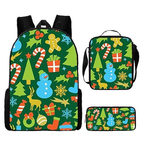 

Christmas Backpack 3d Digital Printing Oxford Fabric Men And Women's Trend Backpack Shoulder Bag Shoulder Bag Pen Bag