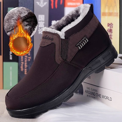 

Homme Bottes Bottes de neige Bottes décontractées Bottes d'hiver Doublure Polaire Décontractées Extérieur du quotidien Tissu Chaud Respirable Confortable Mocassins Noir A Café A Noir Bloc de couleur