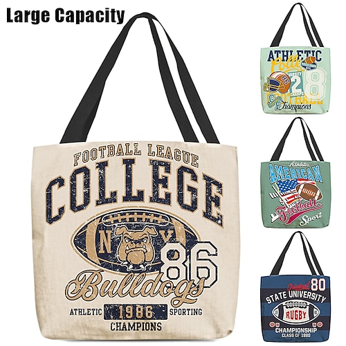 

Damen Stoffbeutel Schultertasche Leinentragetasche Polyester Outdoor Einkauf Festtage Bedruckt Hohe Kapazität Klappbar Leichtgewichtig Fußball 3D