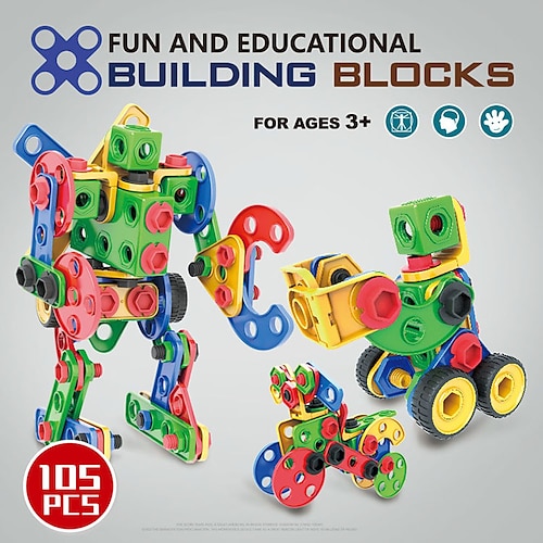 

Baibian Electric Drill Assembly Building Block Children's Puzzle DIY Toy Assembly Building Block 3D Robot 3D Construction Set