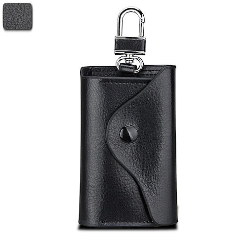 Men's Genuine Leather Key Case Keychain Wallet Credit Card Holder Money  Clip Purse Keyrings