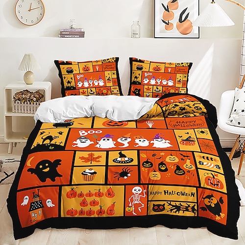 

Halloween Viral Ghost Three Piece Set Of Halloween Decoration Quilt Cover, Two Piece Set Of Foreign Trade Bedding Set