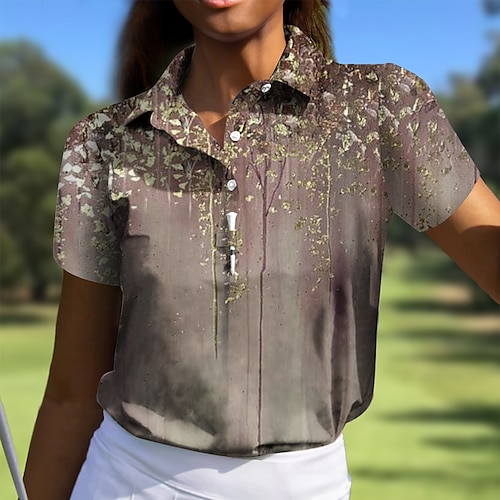 

Damen poloshirt Golfhemd Geknöpftes Poloshirt Atmungsaktiv Schnelltrocknend Feuchtigkeitsableitung Kurzarm Golfbekleidung Golfkleidung Regular Fit Bedruckt Sommer Tennis Golfspiel Pickleball