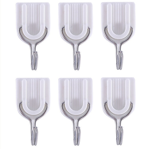 

6 Creative Plastic Hooks for Installing Hooks, White Seamless Adhesive Hooks Behind the Door, Gift Hooks, Small Hooks