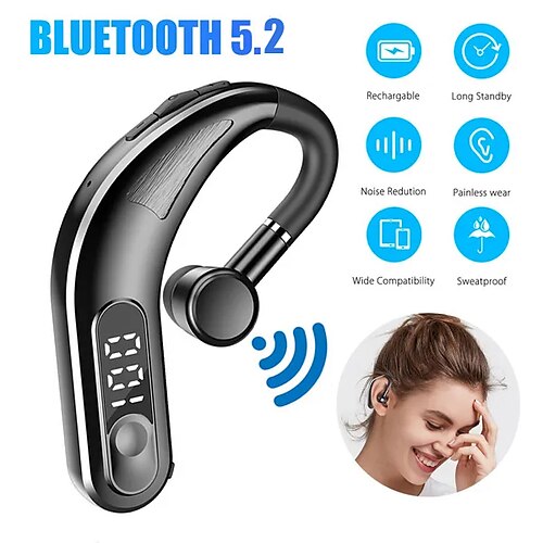 

uso indoloro gancho para la oreja auricular bluetooth manos libres auriculares inalámbricos bluetooth auriculares intrauditivos estéreo con micrófono para conductores de negocios camionero llamadas