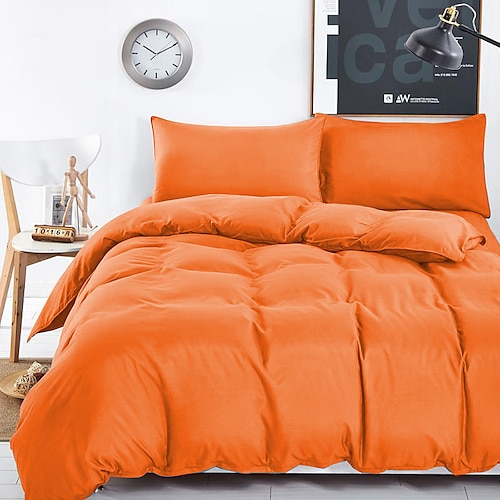 

Juego de ropa de cama simple para el cuidado de la piel de tres piezas de color sólido cepillado, juego de edredón, juego de funda nórdica