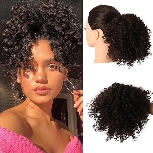 Messy Hair Pieces Synthetic Dreadlocks Bun Afro Puff Cord Ponytail Hair Bun  Nude Locs Braids Chignons Hairpiece Clip in Hair Extensions for Women No :  Amazon.com.be: Beauty
