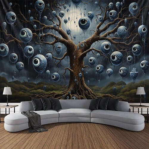 

árvore da vida olhos pendurados tapeçaria arte da parede grande tapeçaria mural decoração fotografia pano de fundo cobertor cortina casa quarto sala de estar decoração decorações de halloween