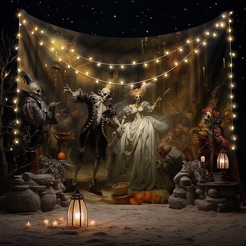  halloween fest skrekk hengende billedvev veggkunst stor billedvev veggmaleri dekor fotografi bakteppe teppe gardin hjem soverom stue dekorasjon hodeskalle zombie blod halloween dekorasjoner