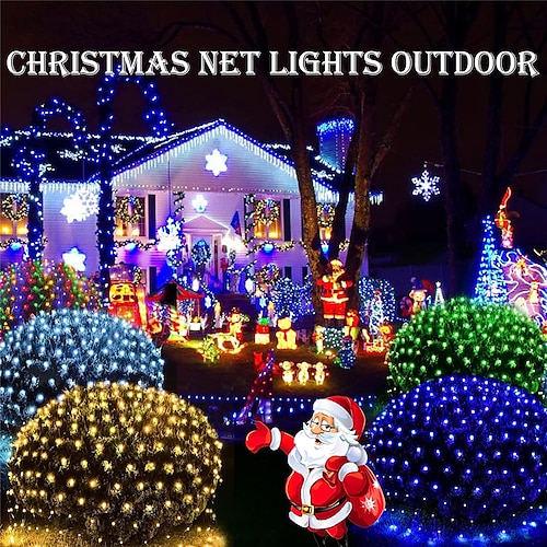 

3M2M Net Lights Outdoor Mesh Lights Plug in LED Net Lights Waterproof for Party Garden Backyard Wall Bush Christmas Decor