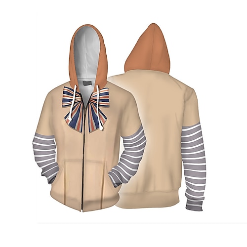 

M3GAN Megan Outerwear Zip-Up Hoodie Print Front Pocket Graphic Outerwear For Men's Women's Unisex Adults' 3D Print 100% Polyester Casual Daily