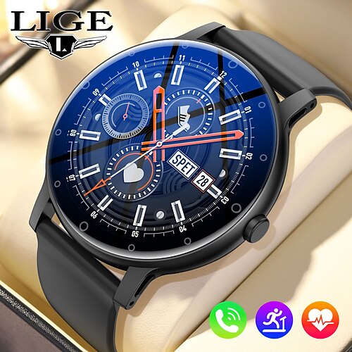 

LIGE BW0618 Smartwatch 1.39inch Smartwatch Fitnessuhr Bluetooth Schlaf-Tracker Herzschlagmonitor Blutdruck Kompatibel mit Android iOS Damen Herren Langer Standby Freisprechanlage Wasserdicht IP 67