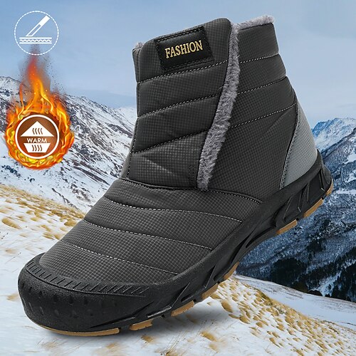 

Hombre Mujer Botas Botas de nieve Forro de Lana Zapatos de Paseo Vintage Casual Exterior Diario Cuero Templado Altura Incrementando Cómodo Cordones Negro Azul Marino Gris Otoño Invierno