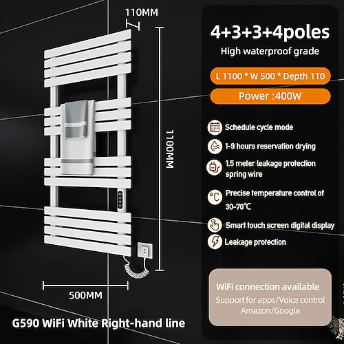 

radiateur sèche-serviettes électrique, mural Sèche-serviettes chauffant autoportant, porte-serviettes chauffant pour salle de bain