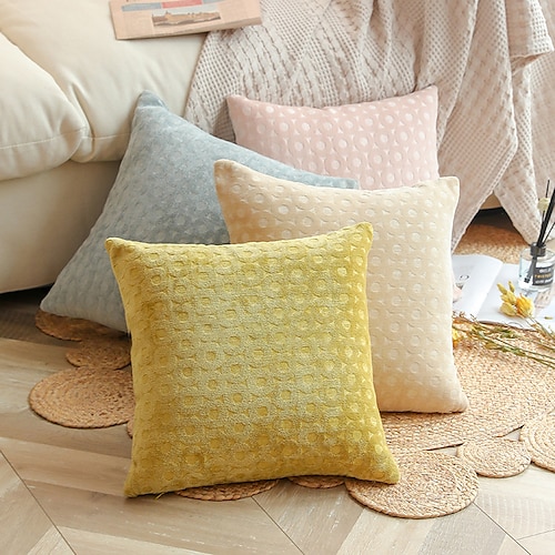 

Nordic Home Pop Solid Color Chenille Geometric Jacquard Sofa Pillow, Living Room Cushion, Office Nap Pillow