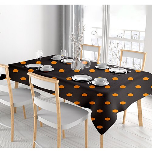 

Halloween décor nappe citrouille vinyle nappe extérieur tissu couverture de table ovale rectangle pour pique-nique mariage salle à manger pâques