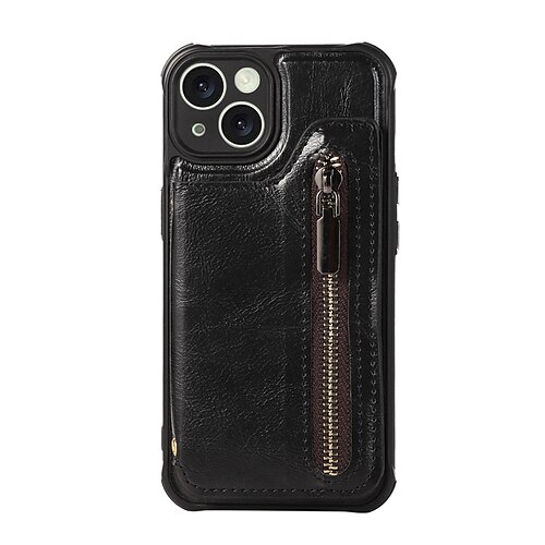For iPhone 15 14 13 12 11 Pro Max Leather Wallet Card Holder Zipper Case  Cover