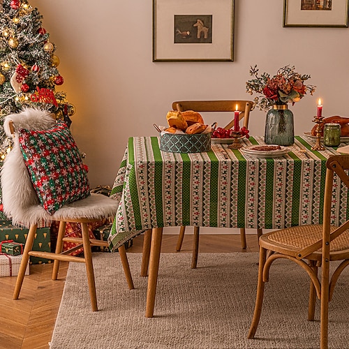 

toalha de mesa estampada de natal minimalista nórdica