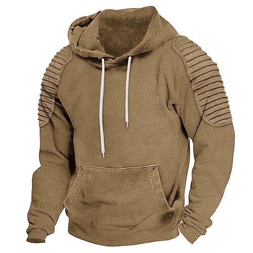 

Hombre Sudadera Verde Ejército Marrón Gris Con Capucha Plano Deporte Diario Festivos Ropa de calle Fresco Casual Primavera Otoño Ropa Sudaderas con capucha Sudaderas