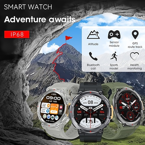 

Smartwatch für Männer (Anruf annehmen/anrufen), 1,5 Zoll HD Outdoor, taktische Sportuhr, robuste Smartwatch, Fitness-Tracker-Uhr mit Herzfrequenz-Blutdruck-Schlafmonitor für iPhone und Android-Handy