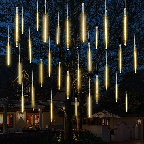 Luci Della Pioggia Di Meteore, 30Cm 10 Tubi 240 LED Luci Natalizie Esterno Imper