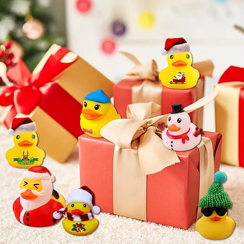 

Caixa cega de natal para crianças, brinquedo esmaltado, pato amarelo, calendário de chegada, contagem regressiva, conjunto de presente de natal, calendário de advento, presentes de natal