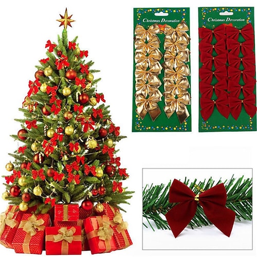 

36 pièces décorations de noël arcs arbres de noël arcs décorations de noël 3 couleurs