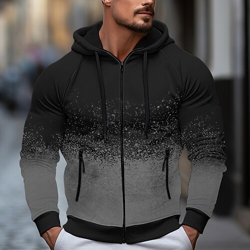 

Hombre Sudadera Sudadera con capucha y cremallera completa Verde Claro Rojo Gris Con Capucha Bloque de color Deporte Diario Festivos Ropa de calle Fresco Casual Primavera Otoño Ropa Sudaderas con