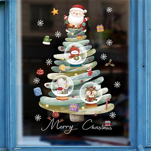 

New Year Christmas Decoration Wall Decal Christmas Tree Static Glass Window Decal