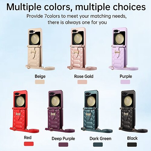 

téléphone Coque Pour Samsung Galaxy Z Flip 5 Z Flip 4 Z Flip 3 Coque Arriere Avec Support Avec porte-cartes Rétro TPU faux cuir