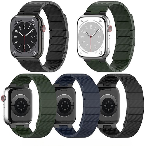 

Sport Band Compatible with Apple Watch band 38mm 40mm 41mm 42mm 44mm 45mm 49mm Magnetic Clasp Adjustable Breathable Carbon Fiber Strap Replacement Wristband for iwatch Series Ultra 8 7 SE 6 5 4 3 2 1