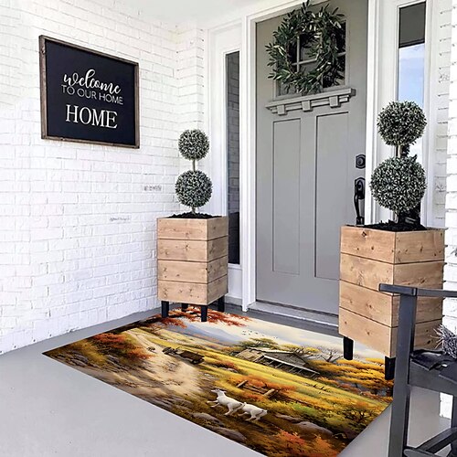 

Farmhouse Animal Doormat Non-Slip Oil Proof Rug Indoor Outdoor Mat Bedroom Decor Bathroom Mat Entrance Rug Door Mat