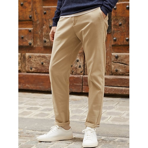 

Homme Pantalon Chino Pantalon chino Poche Plein Confort Respirable Extérieur du quotidien Sortie Mélange de Coton Mode Décontractées Noir Bleu